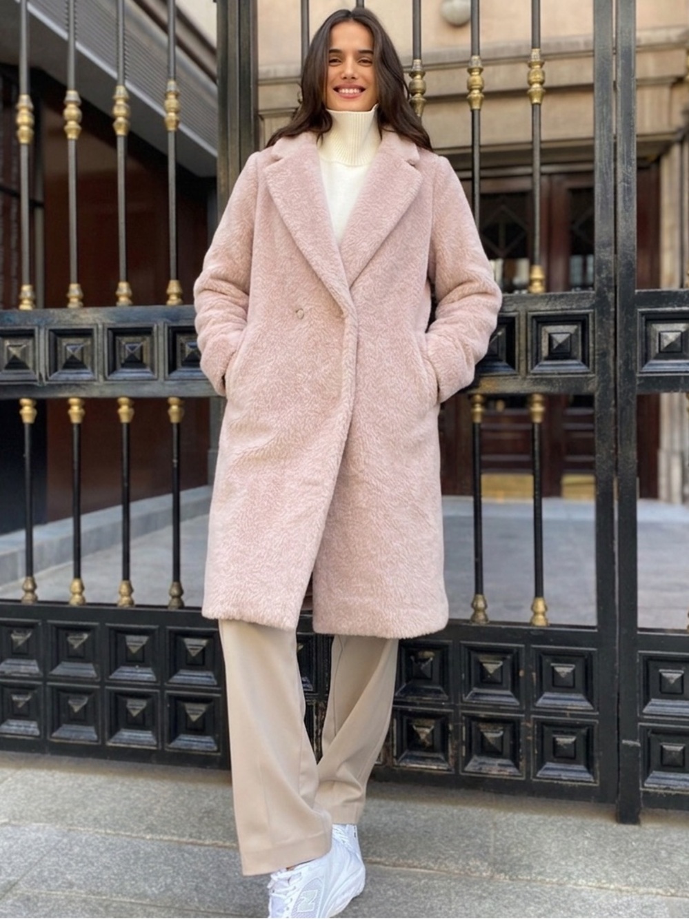 Babaton Stedman Aritzia Coat Alpaca & Virgin Wool Size XS Blush Pink Luxury Fall